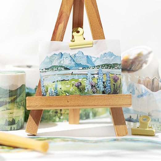 Alideco 6pcs Decorative Adhesive Tapes Vintage Mountain Landscape Washi Tape Great for Bullet Journal Supplies, Arts, Scrapbook, DIY Crafts, Planners (lindongjiangzhi)
