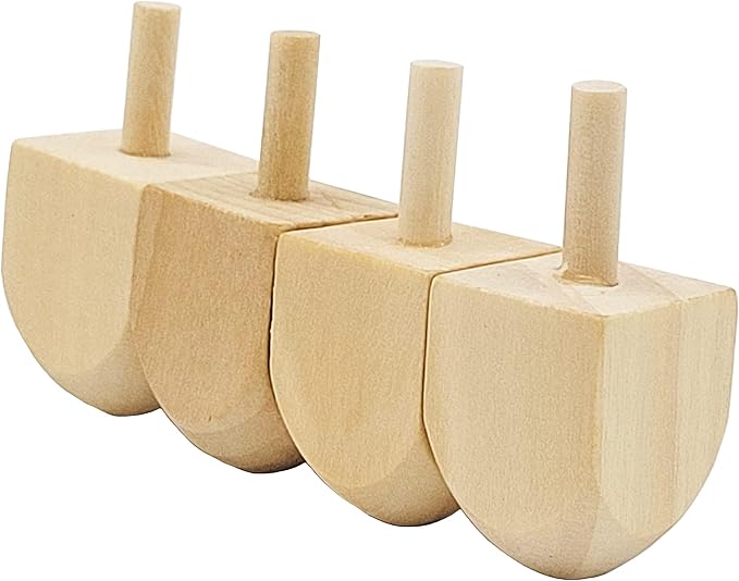 Hanukkah Wood Dreidels, Design Your Own Game, 1.5" Inch Unfinished Natural Wooden Chanukkah Dreidels (1000-Pack)