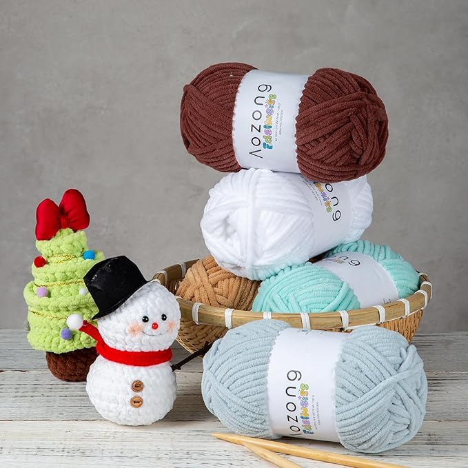 Super Soft and No Shedding Chunky Chenille Yarn for Crocheting and Knitting -Easy to Crochet with-Super Bulky #6, 3Pack of 3.5oz/82yds -Chunky Plush Yarn for Hand Craft Blanket Amigurumi Pink Color