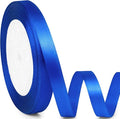 3/8" x 25 Yards Satin Ribbon, Royal Blue Silk Ribbon Ideal for Gift Wrapping, Floral Bouquets, Crafts, Wedding Party Decorations, Christmas and Sewing Projects