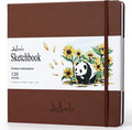 ALKALO Square Sketchbook for Drawing, 120 Pages Sketch Book, 122LB/180GSM Thick Paper, Mixed Media Sketchbook for Charcoal Pencil, Inks Pen, Colored Pencil, Acrylic Marker, Oil Pastel