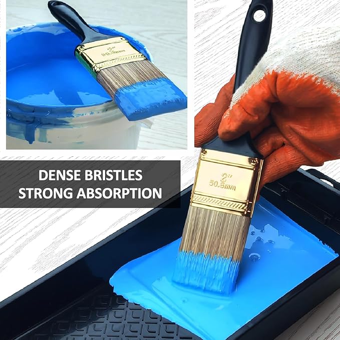 Great Andrew Paint Brushes, 30 PCS 2" Bulk Paint Brush Pack Multi use, Flat Paint Brushes Set for Walls Fences Trim Home Furniture