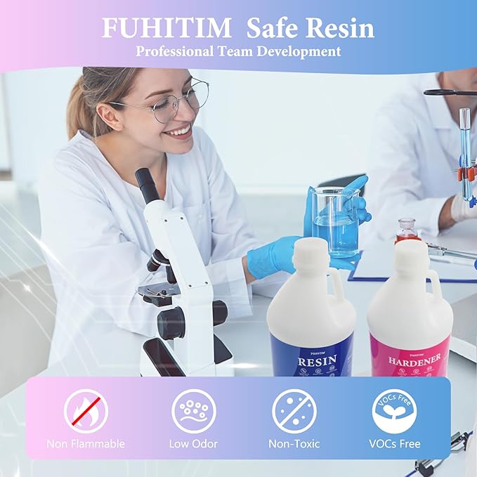 Epoxy Resin 2 Gallon - Crystal Clear Epoxy Resin Kit - Self-Leveling, High-Glossy, No Yellowing, No Bubbles Casting Resin Perfect for Crafts, Table Tops, DIY 1:1 Ratio