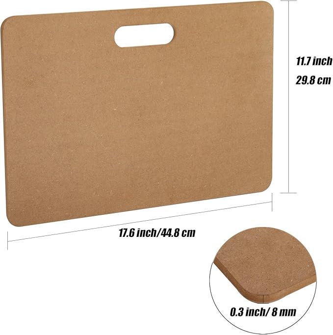 ZENFUN Clay Wedging Board, 12 x 18" Portable Clay Board with Built in Handle, Sturdy 8mm Thickness Wooden Mat Mud Board for Clay Crafts, Drafting Art, Ceramics Pottery Tools
