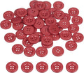 HARFINGTON 50pcs Sewing Button 20mm (3/4 Inch) 4 Holes Resin Thickened Round Crafting Replacement Buttons for Clothing DIY Crafts Decoration, Bright Red
