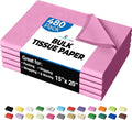 Party Solids Pink Tissue Paper for Gift Bags - 15" X 20" Bulk Tissue Paper Pink 480 Sheets - 10lb Newsprint for Packing, Birthday Gift Box Filler, Packing Supplies for Moving Supplies