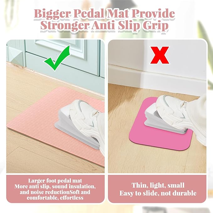 2 Pcs Sewing Machine Muffling Mat Pedal Sewing Mat Reduce Vibrations Noise No Slip Machine Accessories for Quilting(17'' X 36'' and 9'' X 14'',Pink)
