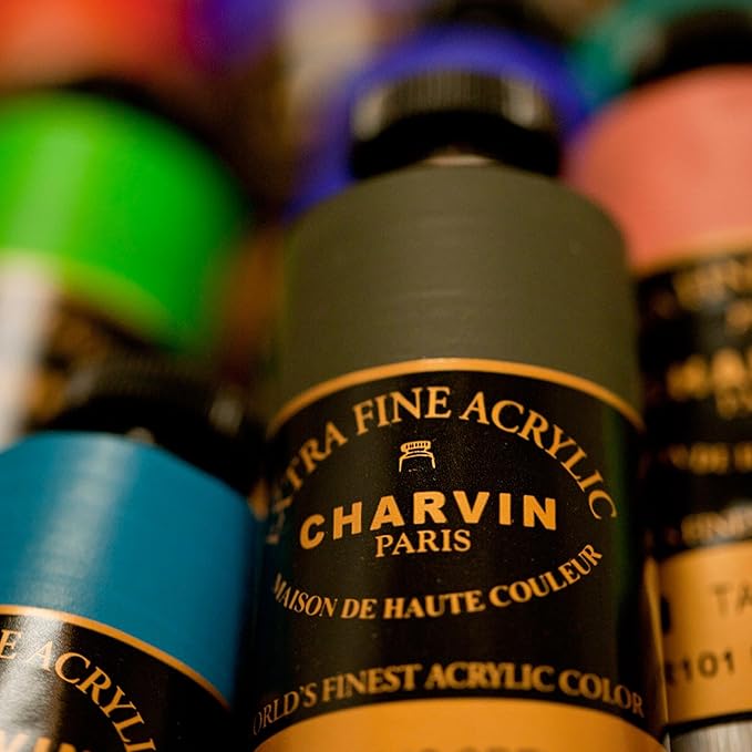 Charvin Extra Fine Professional Acrylic Paint - Tropical Green, 150ml Tube, Triple-Milled, Lightfast Pigments, Open Stock Artist Acrylic Paints in Nature-Inspired Hues