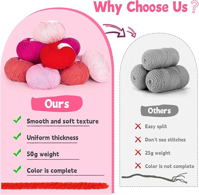 Katech 20 Skeins Cotton Yarn for Crocheting-55% Cotton 45% Acrylic-4 Medium (Worsted)-Super Soft Milk Cotton Yarn-Great Crochet and Knitting Starter Kit for Colorful Craft（Color C）
