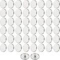 HARFINGTON 50pcs 32L Metal Round Flat Sewing Buttons 20mm Alloy Shank Craft Replacement Button for Men Women Suit Woolen Coat Shirt Trousers Sewing Crafts, Silver Tone