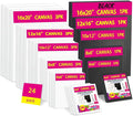 24-Pack Stretched Canvas for Painting, 6 Sizes 4"x4" to 16"x20" Canvas, 12 oz Double Primed 100% Cotton Black Canvas, Reinforced Wood Frame, Perfect for Oil, Acrylic & Mixed Media Artists