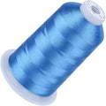 Simthread 5500Yds Embroidery Thread, 5000M High-Yardage 40WT 100% Polyester Thread – 170+ Vivid Colors, High-Speed Rated – Compatible with Brother, Singer, Janome & More - Sky Blue 019