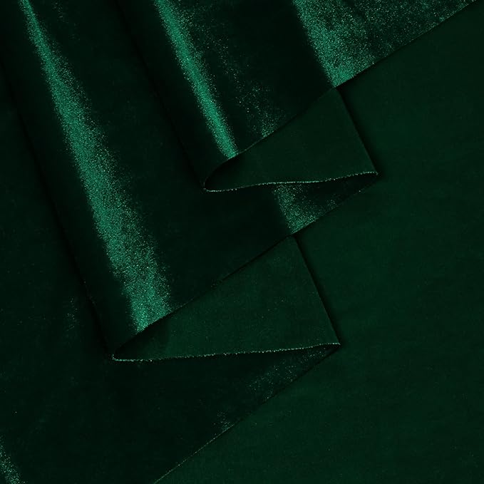 KKJIAF Hunter Green Stretch Velvet Fabric 60 Inch Wide, 5 Yard Soft Stretchy Fabric for Sewing Clothes, Apparel, Costume, Crafts - 90% Polyester 10% Spandex