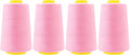 Mandala Crafts 4 Pack of Serger Threads Cones Spools - 40S/2 24000 Yards Polyester Light Pink Threads for Sergers Machine and Overlock Quilting Sewing Machine