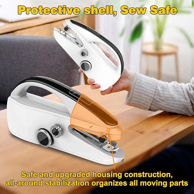 HomeCraftⅠ:Handheld Sewing Machine,Mini sewing machine,Two Power Supply Modes,Easy to Use and Fast Stitch Suitable for Clothes,DIY Home Sewing Machine for Beginners.