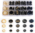 110Pcs Mixed Sewing Buttons, 4-Hole Craft Round Blazer Buttons, 5 Color 3 Size (15mm, 20mm, 25mm) Suit Coats Resin Button, Suitable for Variety Clothing Sewing, DIY Craft (Style B)