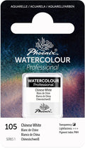 PHOENIX Professional Watercolor Paint - Single Watercolor Half Pan - Chinese White 105