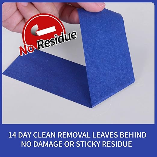 ADHES Blue Painters Tape,Blue Tape,Masking Tape for Painting,Paint Tape,Anti uv,no Residue Outdoor 1.88 inch x 60 Yard