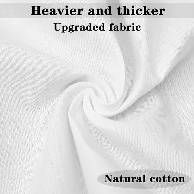 30Pcs White Cotton Fabric 10x10 Inches Precut Fabric Squares Quilting Fabrics Bundles for Halloween Christmas DIY Craft Sewing Making