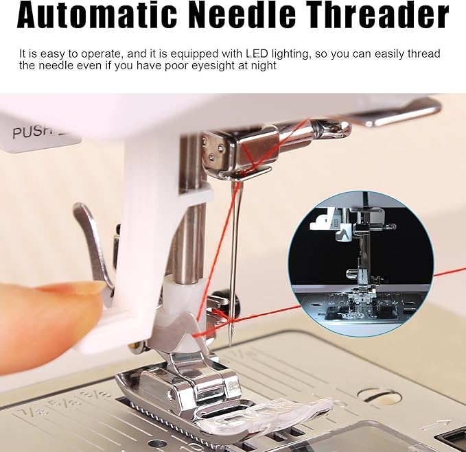 FEIYUE FY401 Electronic Sewing Machine, 60 Stitches, Digital LCD, Easy One-Touch Operation, Portable & Versatile for Beginners and Crafters, Home Sewing & DIY Projects