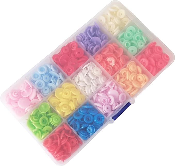 HONEYSEW Table-top Snap Buttons Pliers for 9mm,11.5mm,12.5mm,13mm Plastic No-Sew Snaps Press Fasteners Tool Kit with 150 Sets T5 Snap Buttons for Sewing, Clothing, Crafting