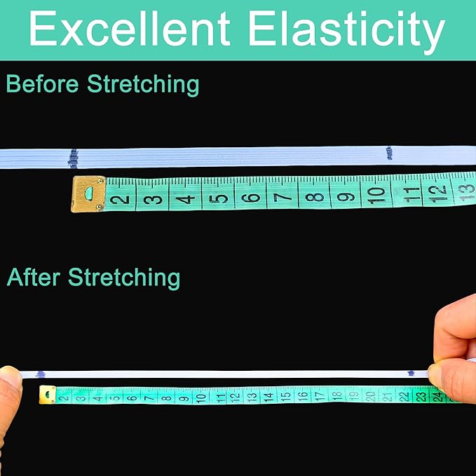 1/2 Inch White Elastic Band 30 Yards High Stretchy Flat Elastic Cord for Sewing & Crafts | Includes Sewing Scissors & Elastic Threader Tool