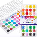 Nuanchu Christmas Gifts Bulk Watercolor Paint Washable Watercolor Paint Kits Palette and Brushes Portable Water Color Supplies for Adults, Beginners Artists Valentine Gift(1 Pack,36 Colors)