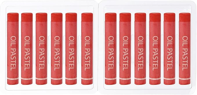 PATIKIL Dark Red Oil Pastels, 12Pcs Soft Oil Crayons Creamy Pastels Stick Art Supplies for Art Painting Drawing Blending Graffiti for Artists Beginners