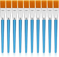 10PCS Flat Head Wide Paint Brush Set, 0.8 Inch Bulk Wide Paint Brushes for Kids for Adults and Artists Acrylic Painting Watercolor Canvas Face Painting Touch Up Rock