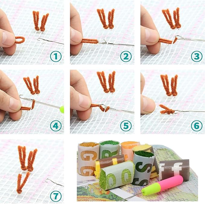 MIAOLLUN Latch Hook Kits, DIY Latch Hook Kit Rug Making Crafts for Adults Beginners with Printed Canvas Pattern 20.4"X 15"(52X38cm)