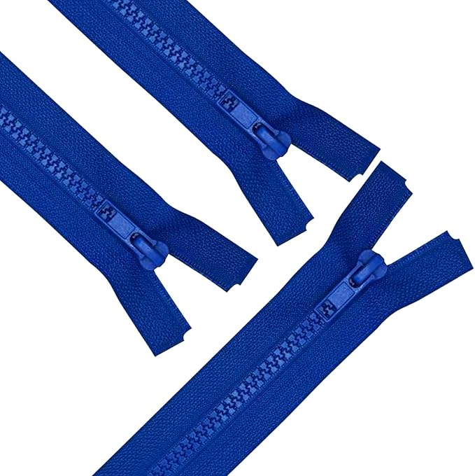 ANPURZII 3PCS #5 100 Inch Ocean Blue Separating Jacket Zippers for Sewing Coats, Molded Plastic Bulk Zippers(Oceanblue 100" 3PCS)