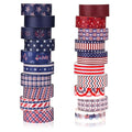 Independence Day Decorative Tape Set 20 Rolls 4th of July Washi Tape Patriotic Stripes Washi Masking Tape for Holiday Kids DIY Art Crafts Notebook Scrapbooking & Stamping Supplies