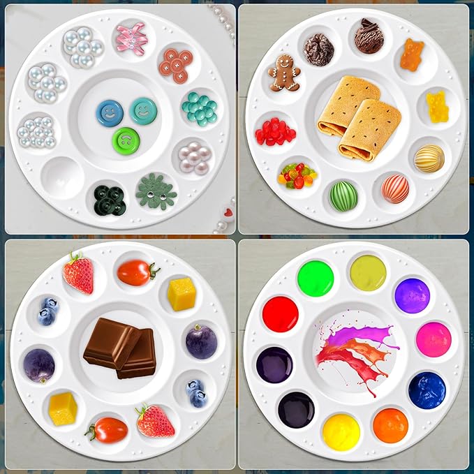 8Pcs Paint Tray Palettes, Plastic Paint Pallets, Watercolor Palette Painting Tray for Painting Party, DIY Craft and Art Painting