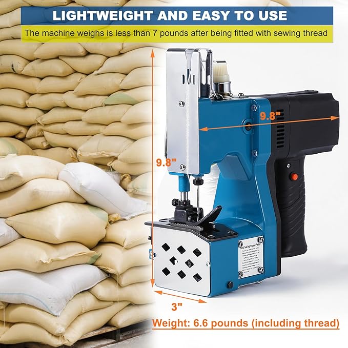 Portable Bag Sewing machine, Heavy Duty Bag Closing Machine For Burlap Bags Sand Bags Come With Thread
