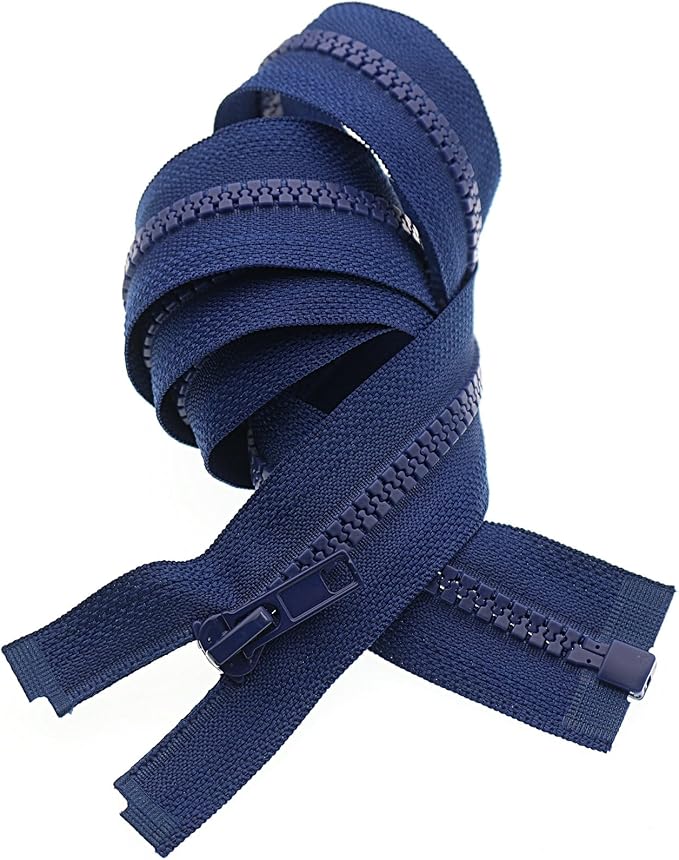 #5 10 Inch Separating Jacket Zippers 2PCS Plastic Bulk Zippers for Coats Sewing Crafts, Navy Blue YIGUANXIN