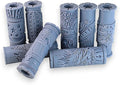 Ultimate America Clay Texture Rollers 8-Set (4") - America Set #01 - Embossing Pattern Rollers for Polymer & Ceramic Clay, Pottery & Crafts
