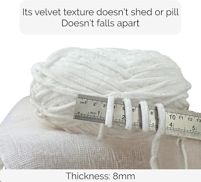 Soft Velvet Yarn Chenille Yarn for Crocheting Super Bulky 3x100g (3x74.3 yds) Baby Blanket Yarn for Knitting Amigurumi Yarn for Crochet Weaving Craft