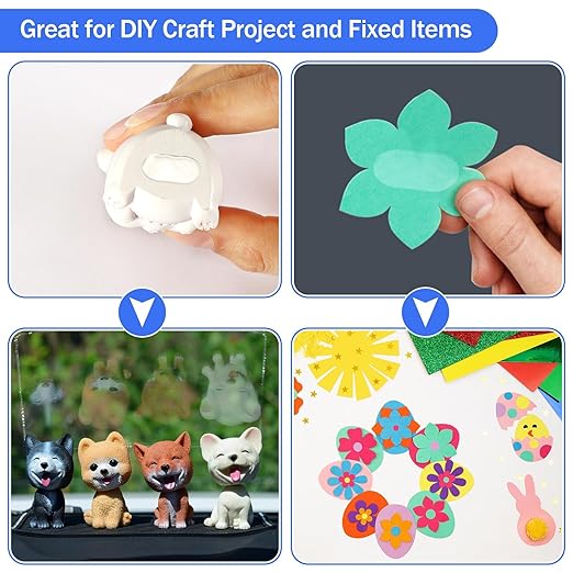 JANYUN 280 Pcs Mounting Putty, Double Sided Sticky Dots Removable Poster Putty Clear Sticky Tack for Wall Hanging Pictures Putty for Home Office Decor (20x10mm)