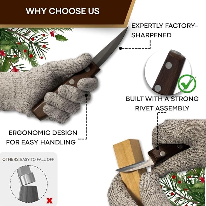 Wood Carving Kit for Beginners | Complete 18-Piece Wood Carving Knife Set | Online Video Training | Travel Ready Roll Bag | Strong Rivet Assembly | Sharpening Accessories | Whittle kit for Beginners