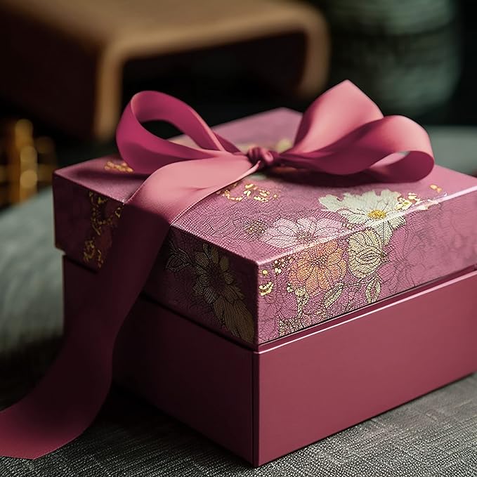 LIUYAXI Burgundy Satin Ribbon, Double Faced 5/8" X Continuous 25 Yards Ribbons Perfect for Gift Wrapping Bows Bouquet Wedding Craft and More