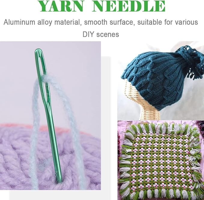 KYUEWRT 10Pcs Yarn Darning Tapestry Needle,Large Big Eye Weaving Needle Bent Needles with Aluminum Storage Tube