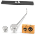 2Pcs Mini 3/4" & 1" Branding Irons, Punish Skull Custom Wood Branding Iron Personalized for Wood Working, Leather Hats, Felt, Cowhide, BBQ & Bread Logo, Steak Branding Iron for Food (138#)