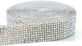 Novani Self Adhesive Rhinestone Ribbon, 0.78 Inch Wide 6 Yards 1 Roll, AB Crystal Diamond Bling Strips for DIY Crafts, Home Decor, Glitter Glass Rhinestone Tape for Crafting, Car Decoration