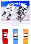 Snap On 7mm Open Toe Foot Appliqué Presser Foot 1/4''Quilting Patchwork Presser Foot for Low Shank Snap-On Singer, Brother, Janome, Juki, Babylock,More Sewing Machine(Set7-Open Toe Foot)