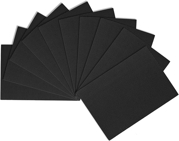 uxcell 10pcs Corrugated Cardboard Paper Sheets,Black,11.69-inch x 8.27-inch,for Craft and DIY Projects