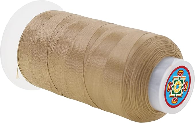 Mandala Crafts Khaki Heavy Duty Thread - 1500 Yds Tex 70 Bonded Polyester Threads for Sewing Drapery, Jeans, Leather, Hair, Outdoor Marine Upholstery