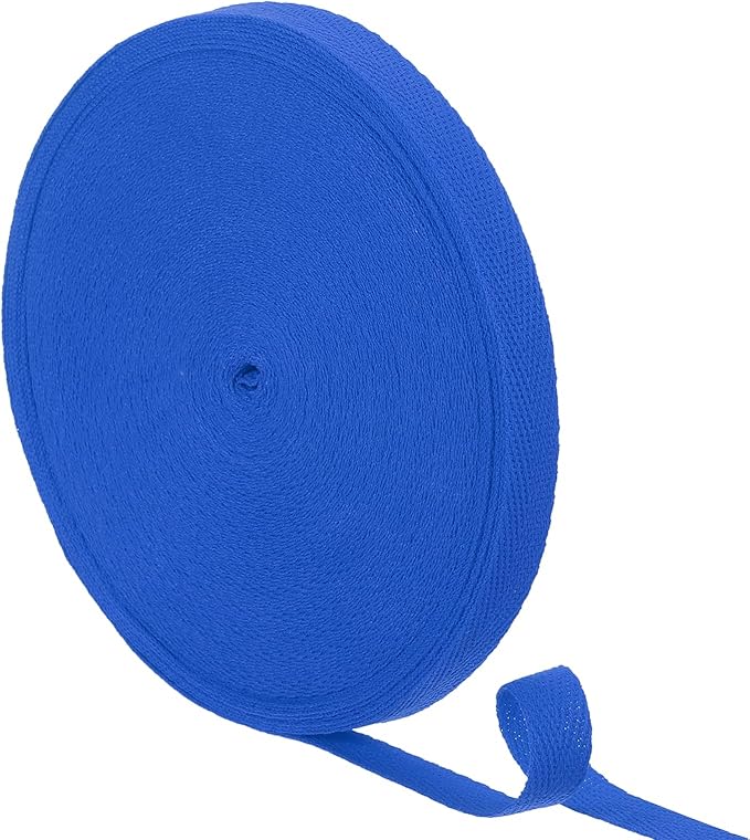 uxcell 23 Yards Cotton Twill Tape, 1/2-inch Herringbone Webbing Ribbon Bias Binding Tapes for Clothes Sewing, DIY Crafting (Bright Blue)
