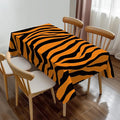Tiger Print Rectangle Tablecloth African Animal Tiger Skin Orange Black Stripe Table Cloth Dining Table Cover for Home Kitchen Restaurant Party Buffet Picnic 54 x 72 Inch