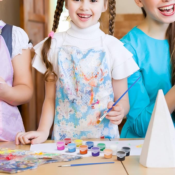 12-Set (168 Pieces Total) Acrylic Washable Paint Kit with 12 Colors and 24 Brushes - Ideal for Home Art Projects, Classroom Activities, and Birthday or Art Parties