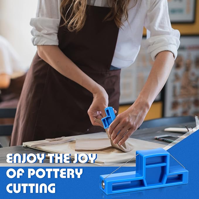 Lanties Angle Cutting Clay Tool Steel Wire Bevel Cutter Small Pottery Angle Clay Trimming Tool Plastic Ceramic Wire Small Pottery Cutter for Ceramics and Sculpting, 2.7 x 1.1 x 0.4 Inch